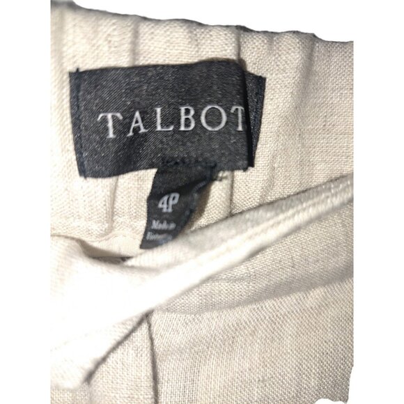 Talbots Linen Blend Cropped Pants Size 4P Beige Neutral Pull On Stretch - Picture 4 of 16